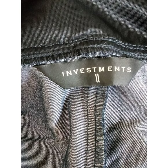 Investments II Womens Stretch Pants With Elastic Sides Size 18W Casual Navy - Picture 6 of 7